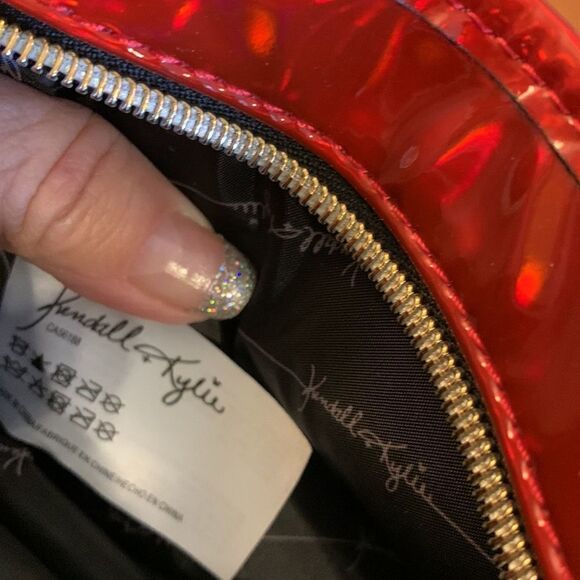 Kendall and Kylie black velvet and red shiny Crossbody and or make up bags. NWT - Picture 6 of 13